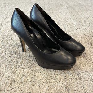 Paul Green Womens Black Leather Pumps Heels US 6.5 Platform Alden?